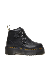 Devon Flower Buckle Leather Platform Boots