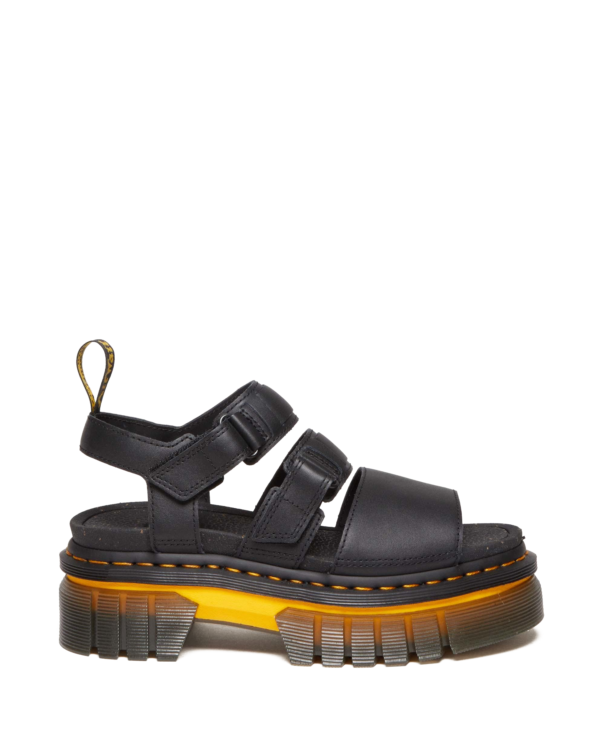 Ricki Contrast Sole Leather 3-Strap Platform Sandals