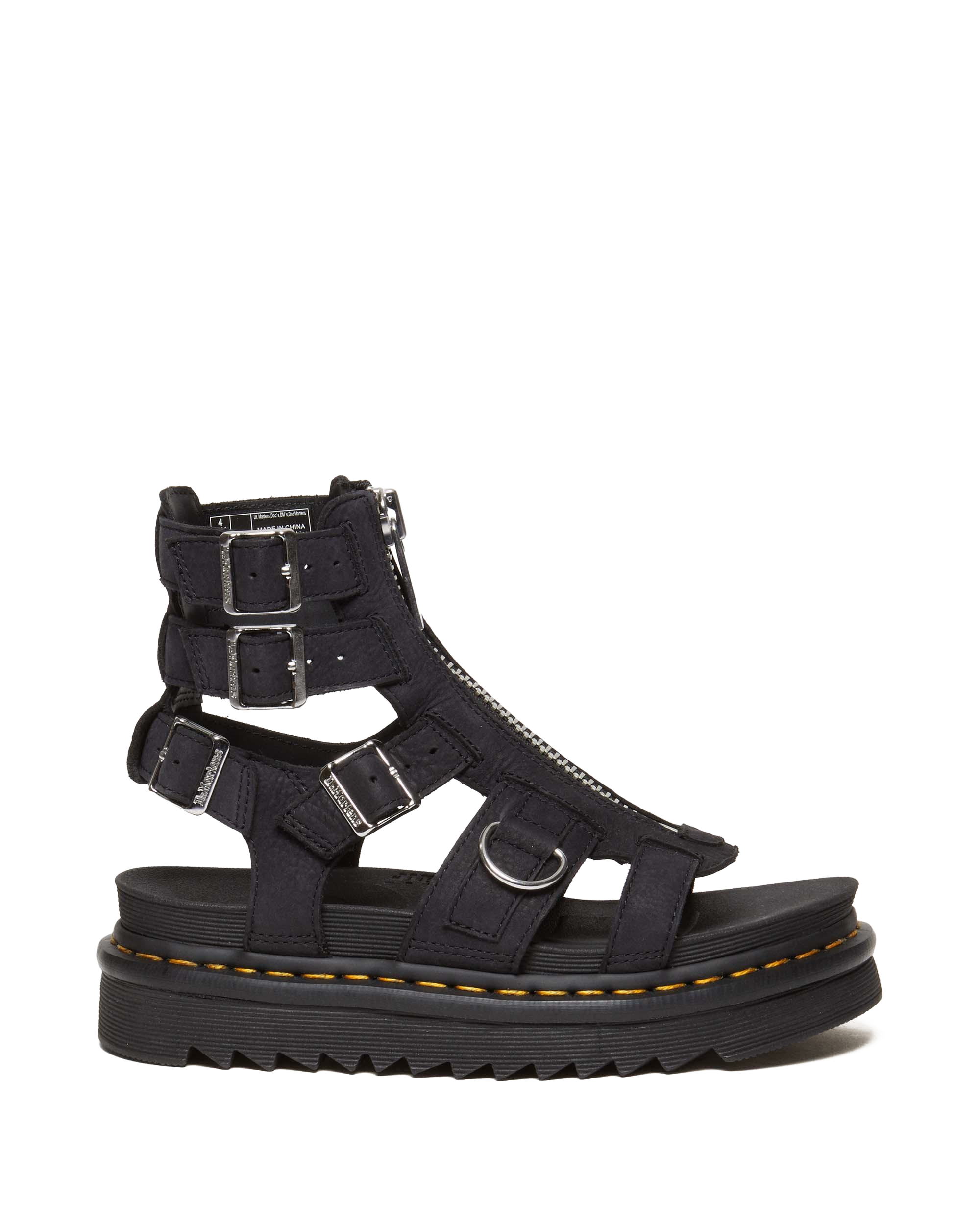 Olson Tumbled Nubuck Leather Gladiator Zip Sandals