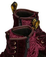 Junior Vegan 1460 Quilted Velvet Lace Up Boots