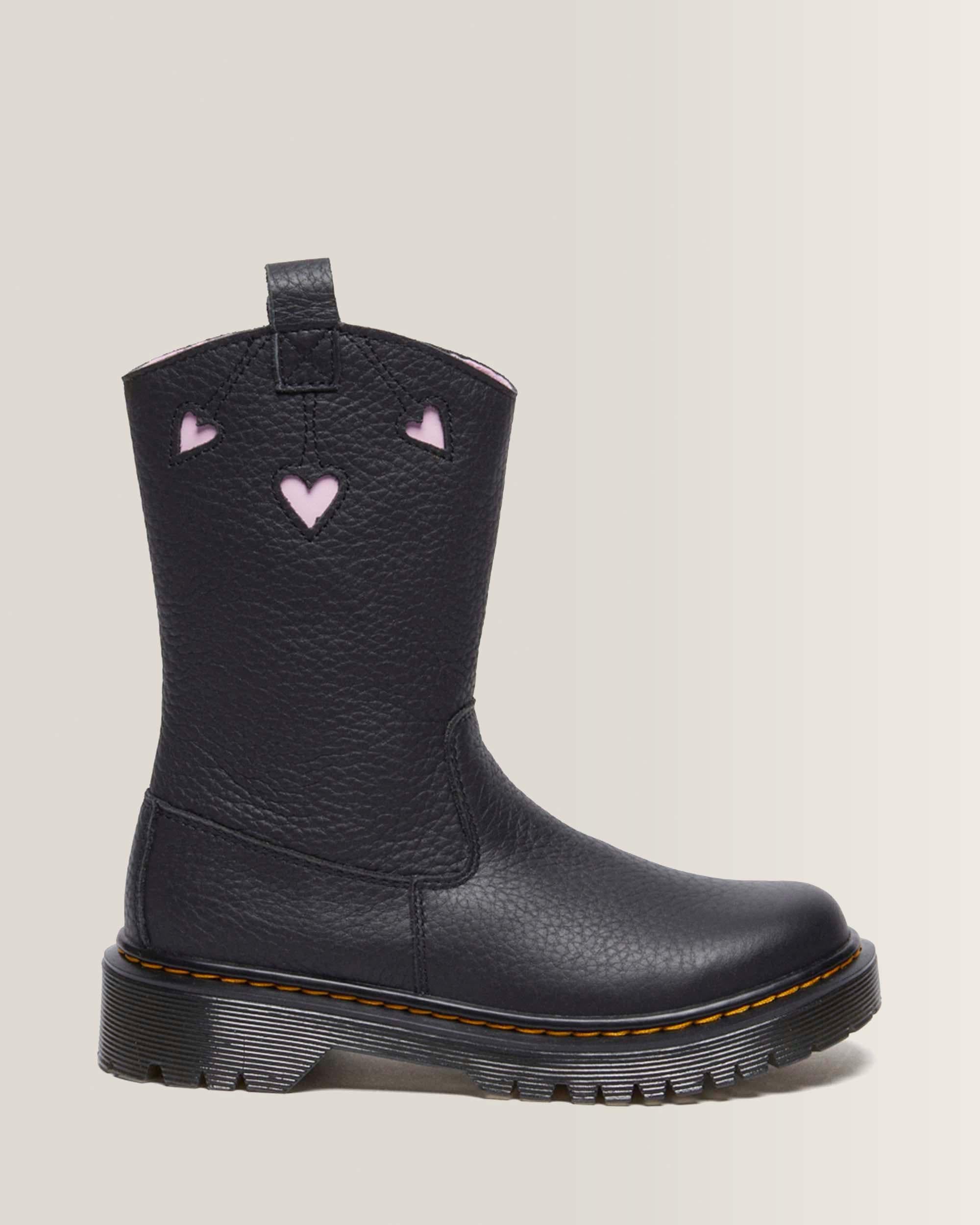 Junior Heart Nappa Patent Leather Pull-on Boots