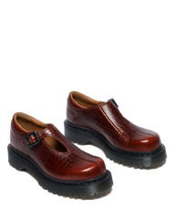 Rejena Mary Jane Croc Emboss Leather Shoes