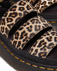Clarissa II Quad Leopard leather platform sandals