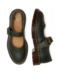 Mary Jane Flower Crazy Horse Leather Shoes