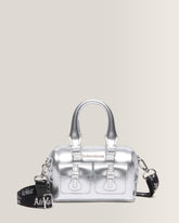 Mini Top Handle Bag Bag Silver Metallic Patent Lamper