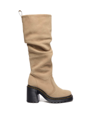 Kasey Suede Knee High Heeled Boots