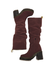 Kasey Suede Knee High Heeled Boots