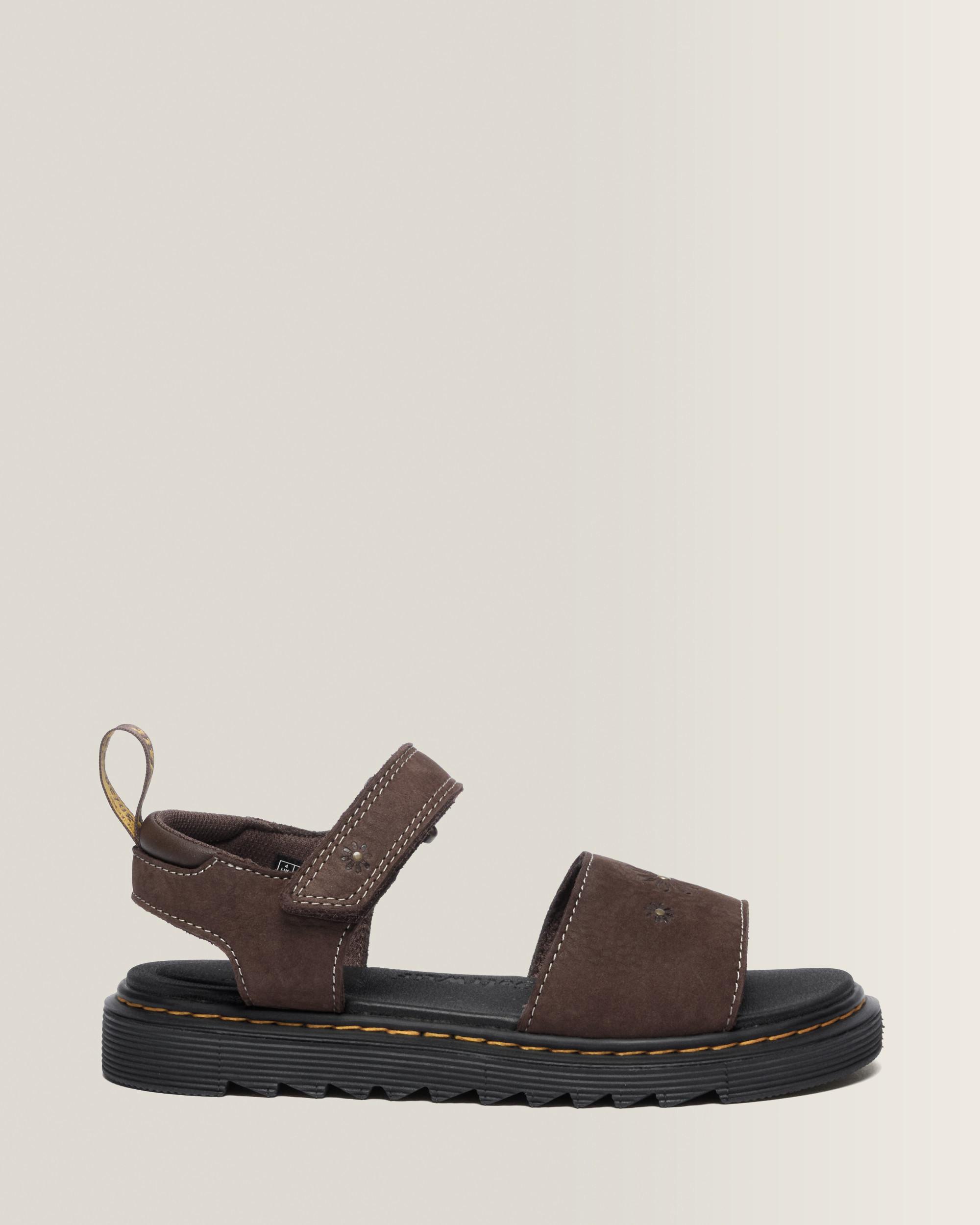 Toddler Marlowe Flower Debossed Nubuck Strap Sandals