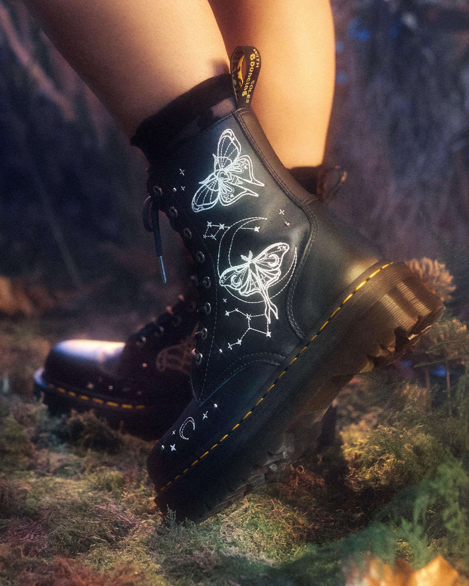 JADON CELESTIAL MOTH EMBROIDERED PLATFORM BOOT