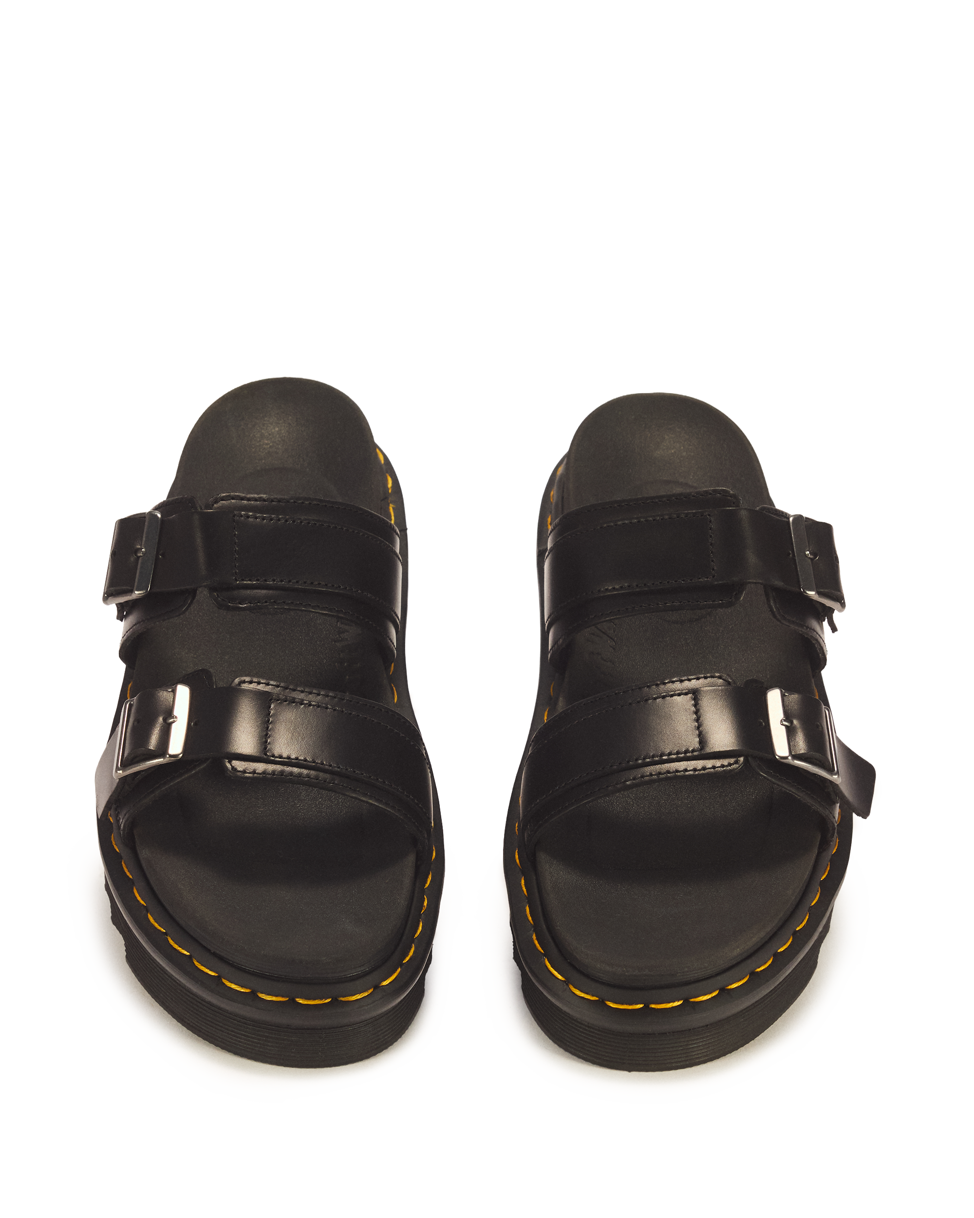 Myles Brando Leather Buckle Slide Sandals