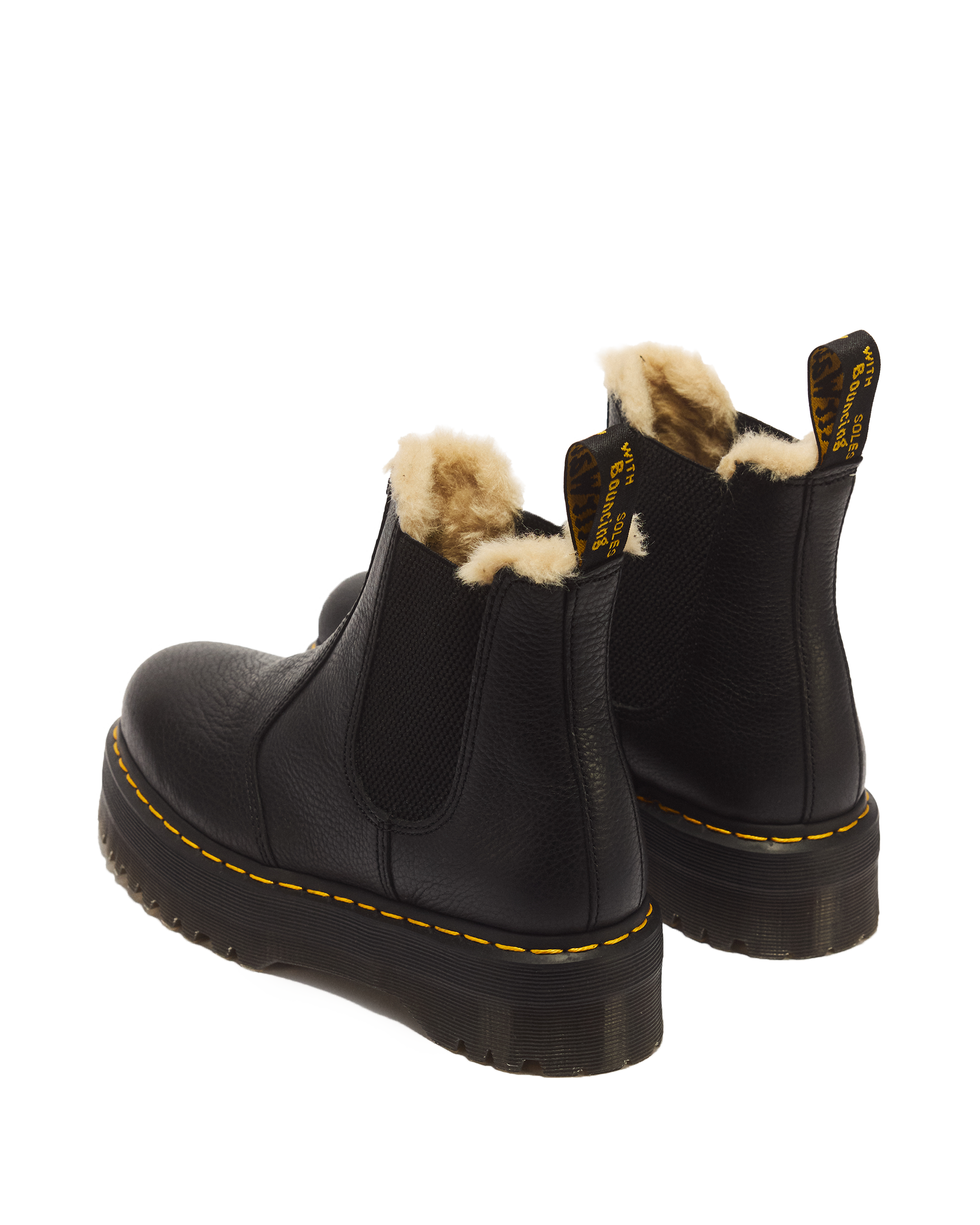 2976 Faux Fur Lined Platform Chelsea Boots