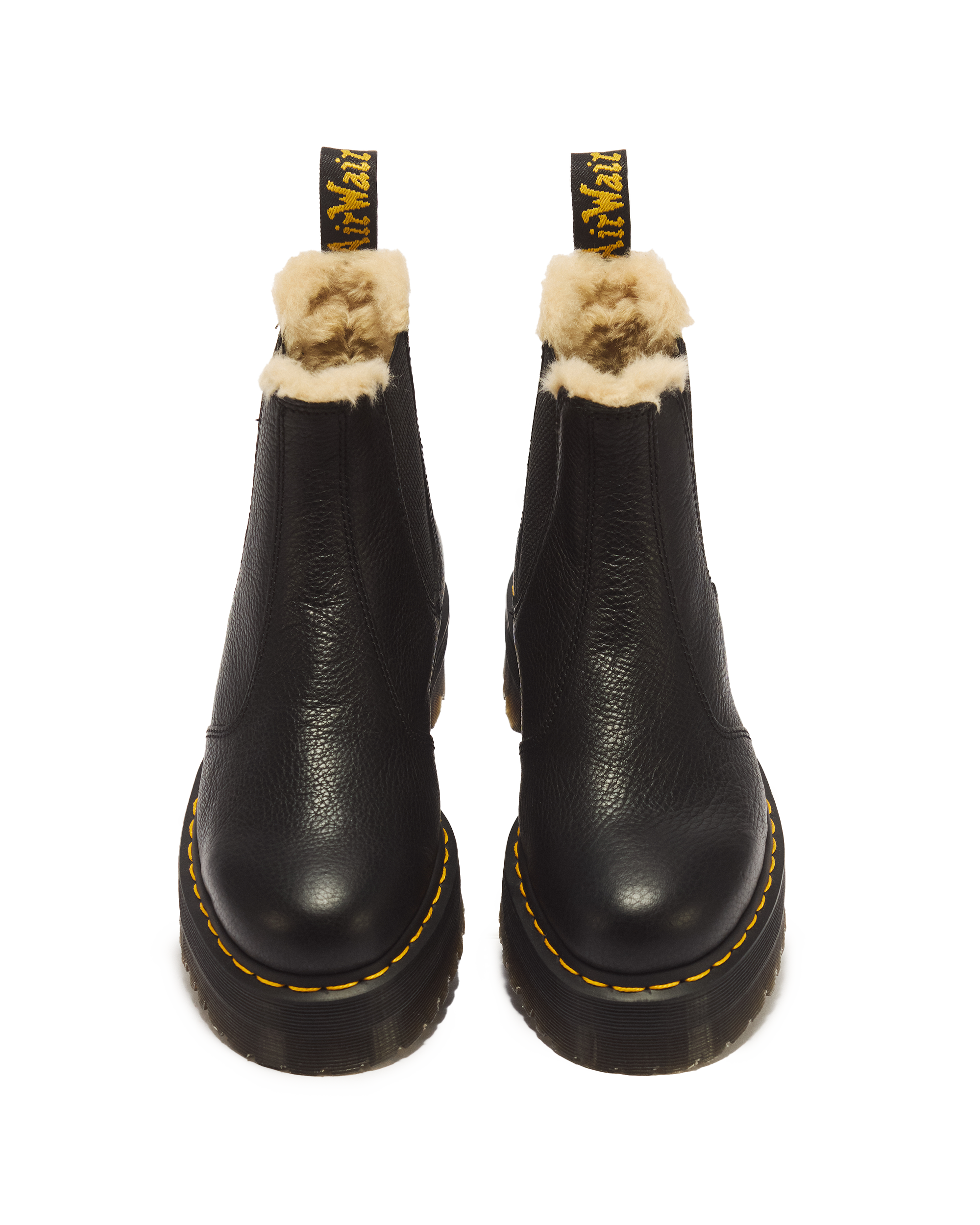 2976 Faux Fur Lined Platform Chelsea Boots