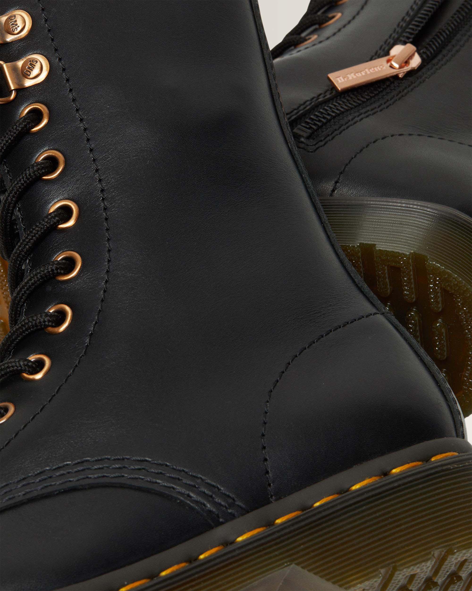 1490 Rose Gold Hardware Leather Mid Calf Boots