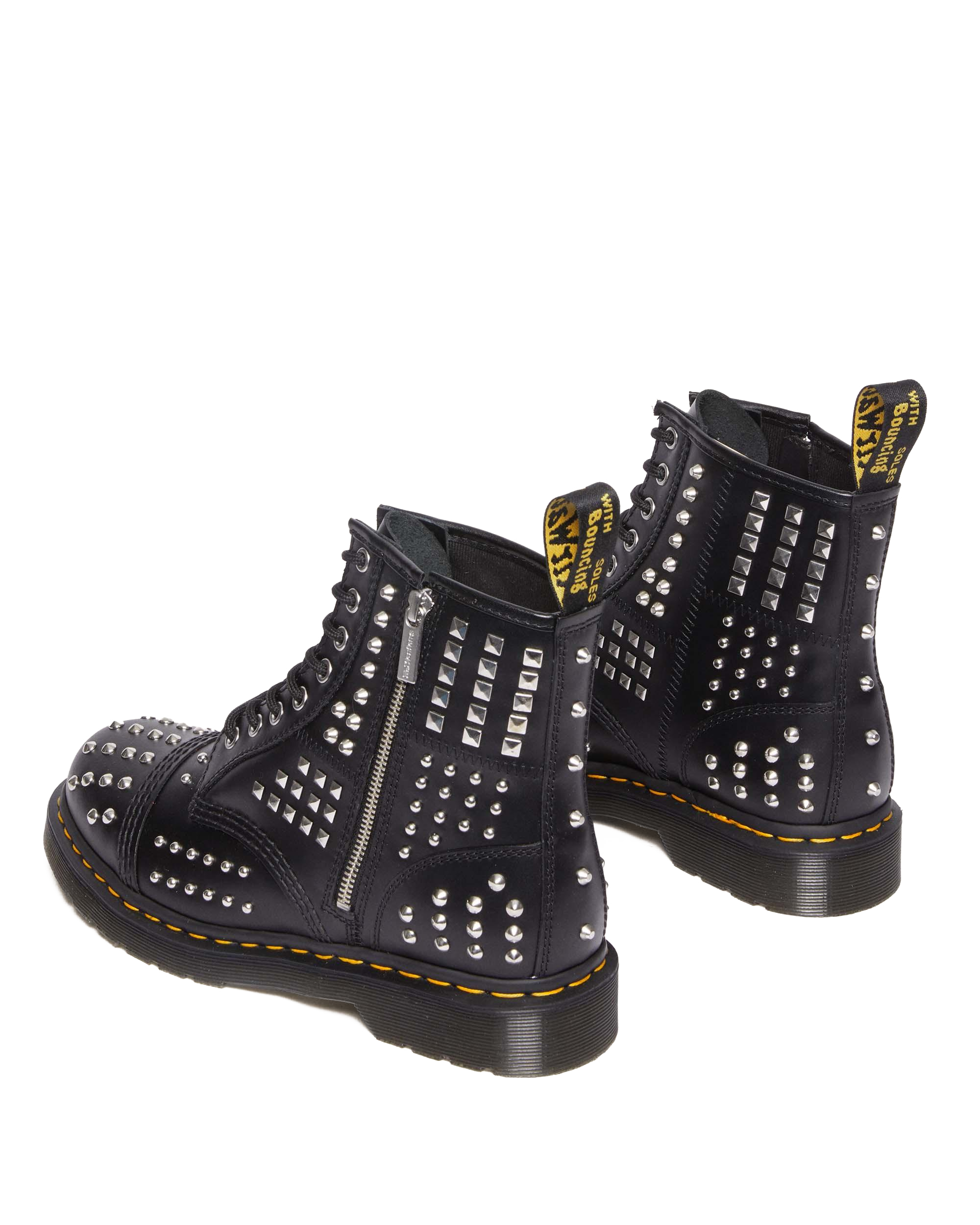 1460 Studded Zip Atlas Leather Lace Up Boots