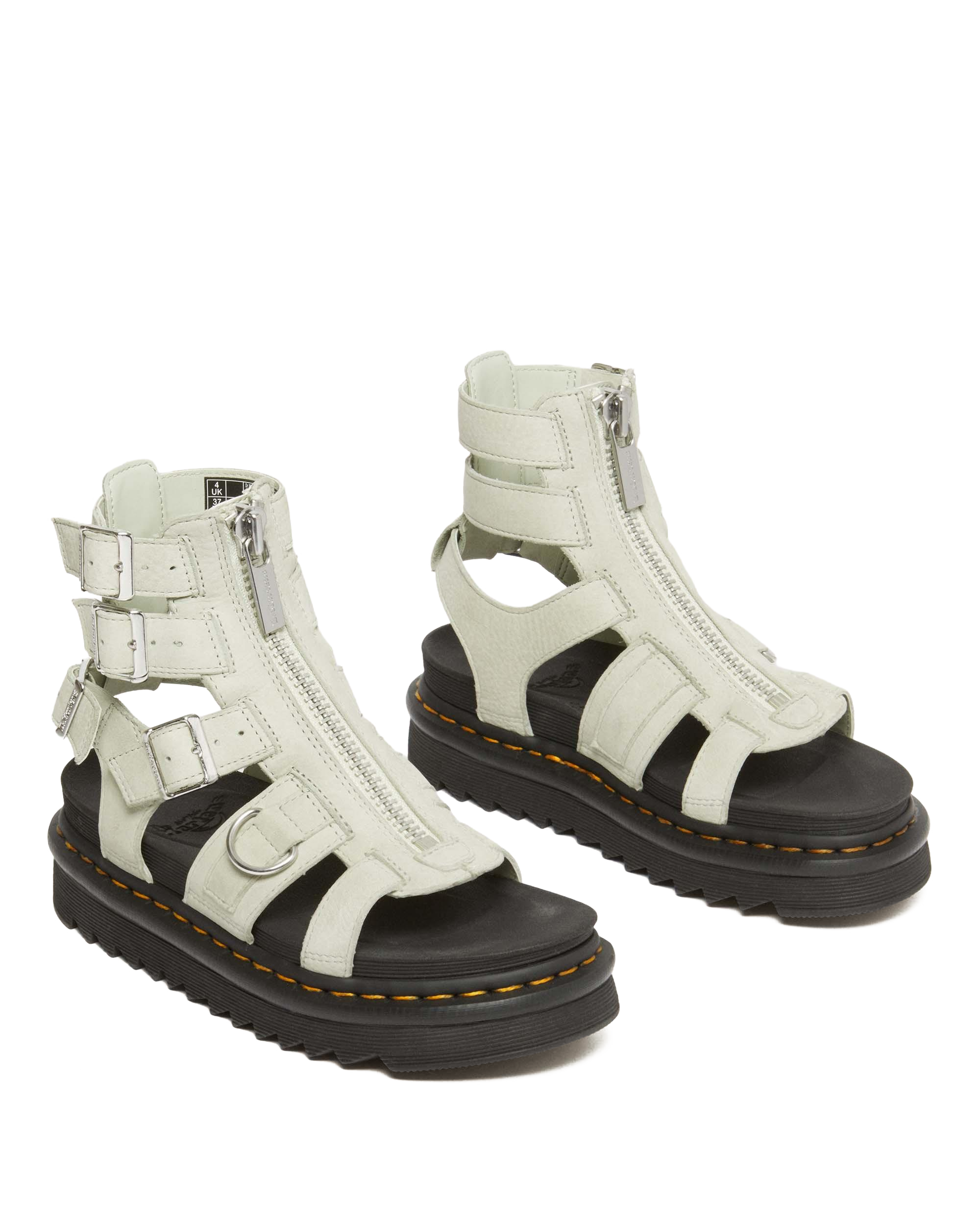 Olson Tumbled Nubuck Leather Gladiator Zip Sandals