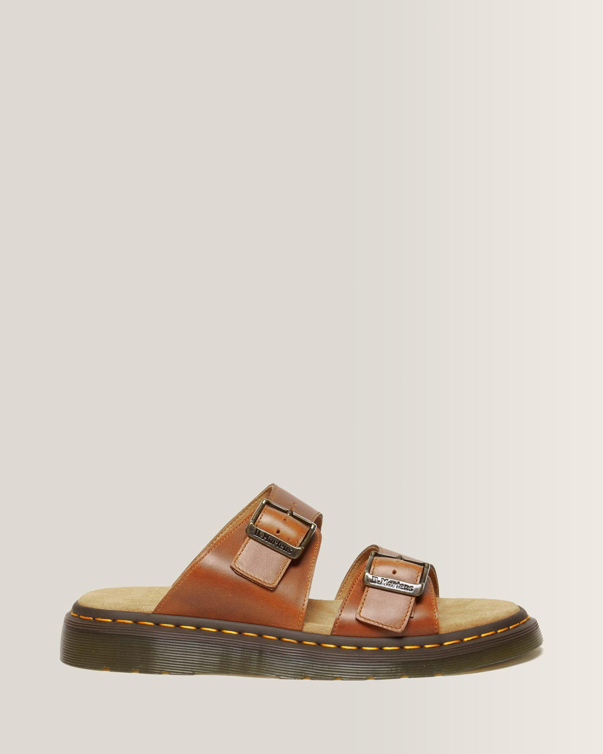 Josef Analine Leather Buckle Slide Sandals