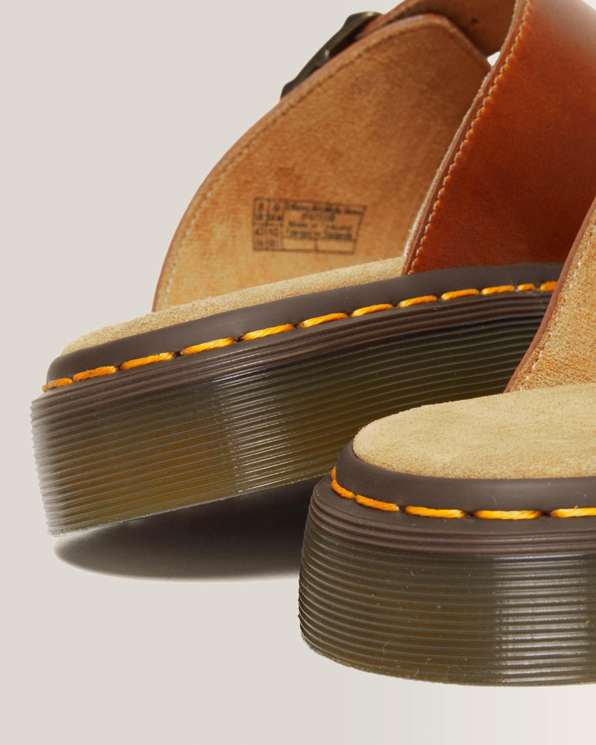 Josef Analine Leather Buckle Slide Sandals