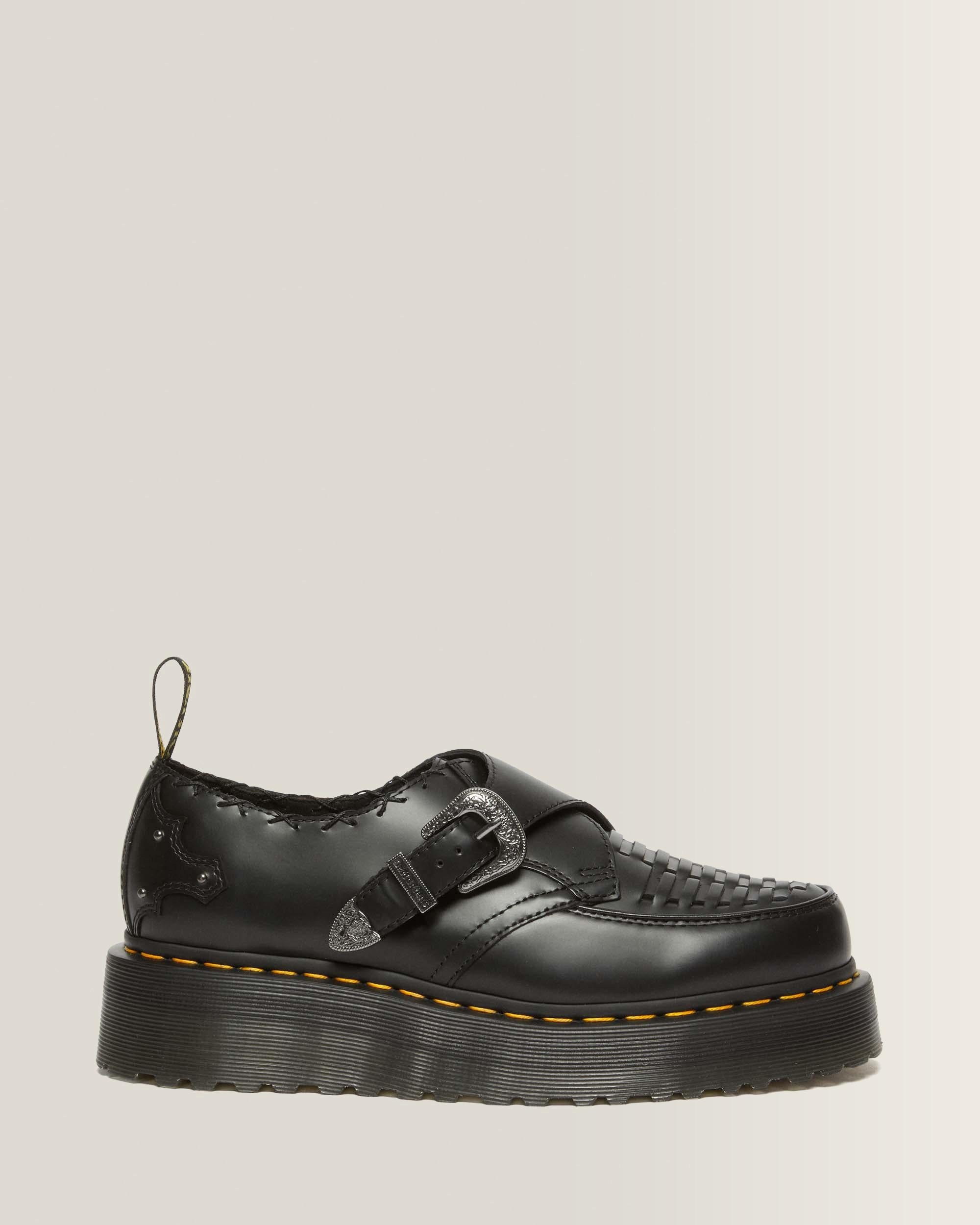 Ramsey Woven Smooth Leather Platform Creepers