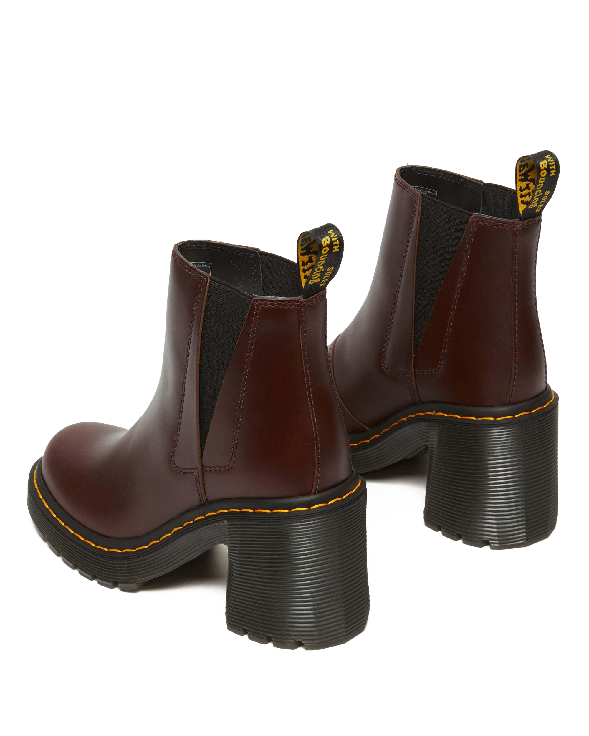 Spence Pull Up Leather Flared Heel Chelsea Boots