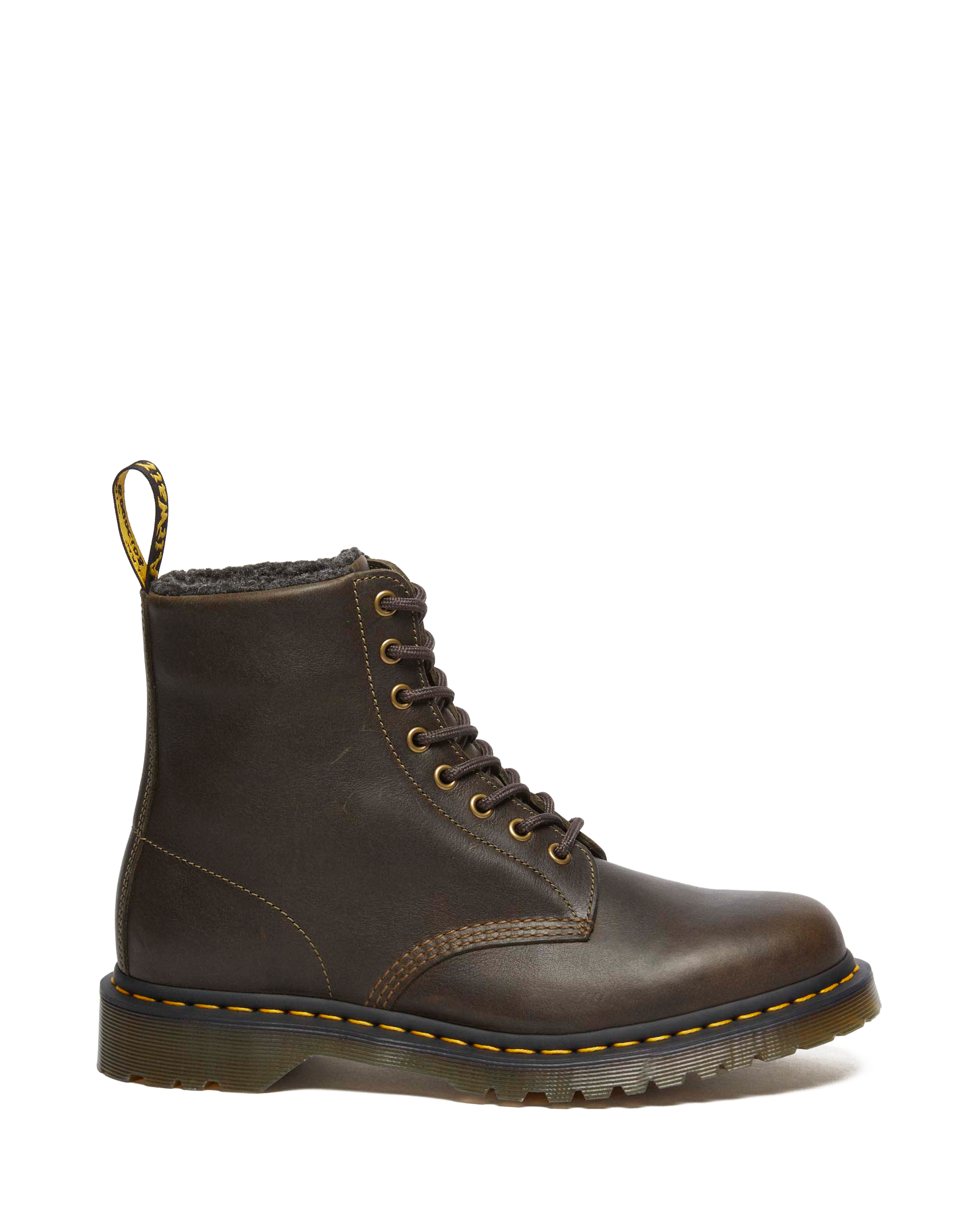 1460 Faux Fur Lined Grizzly Leather Lace Up Boots