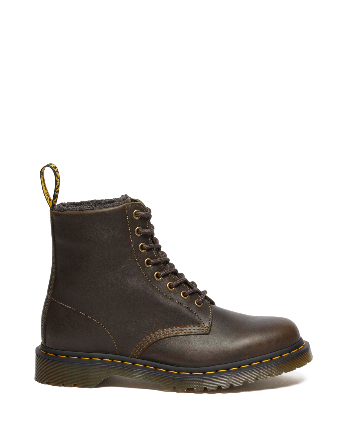 1460 Faux Fur Lined Grizzly Leather Lace Up Boots