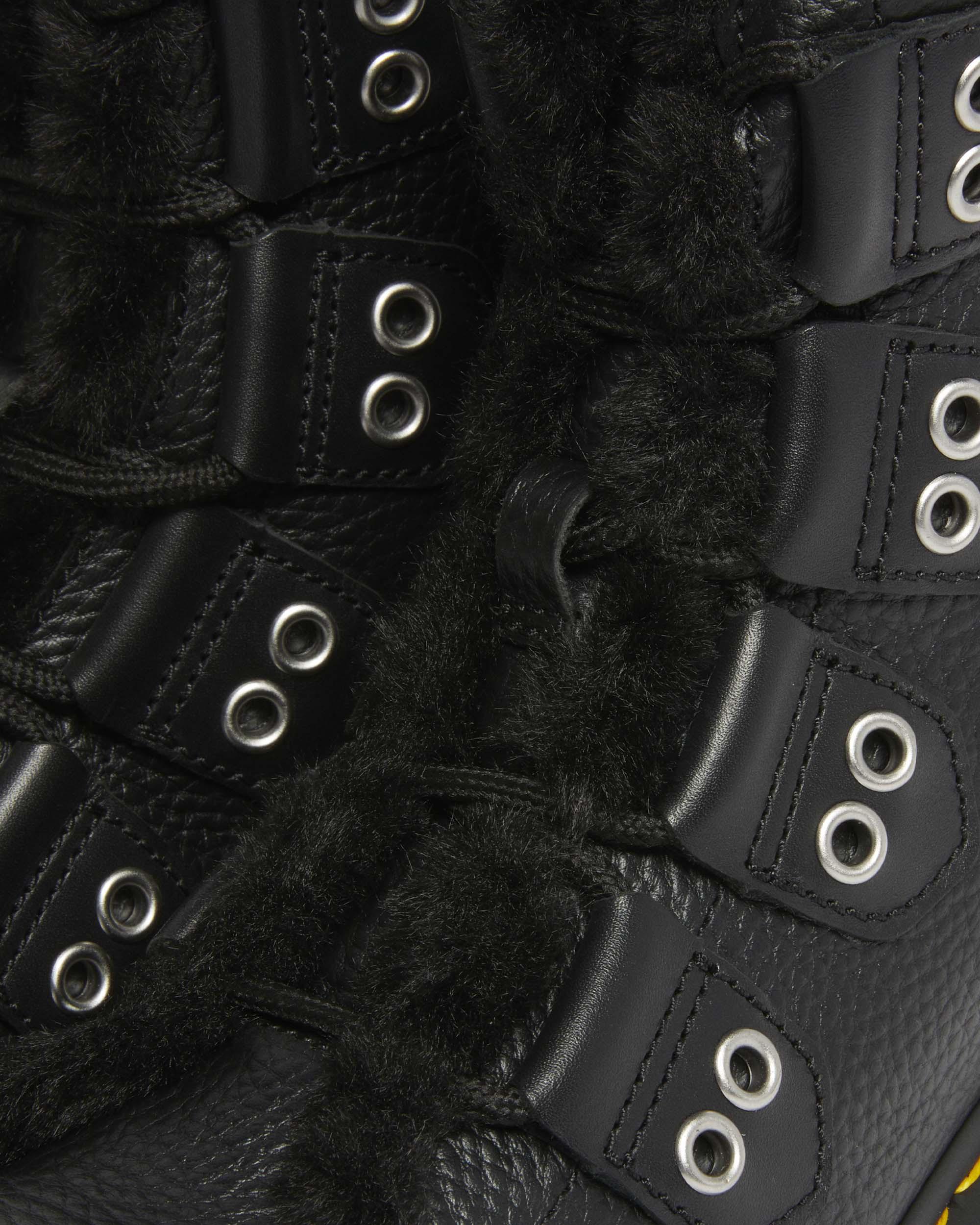 1460 Faux Fur Lined Leather Lace Up Boots