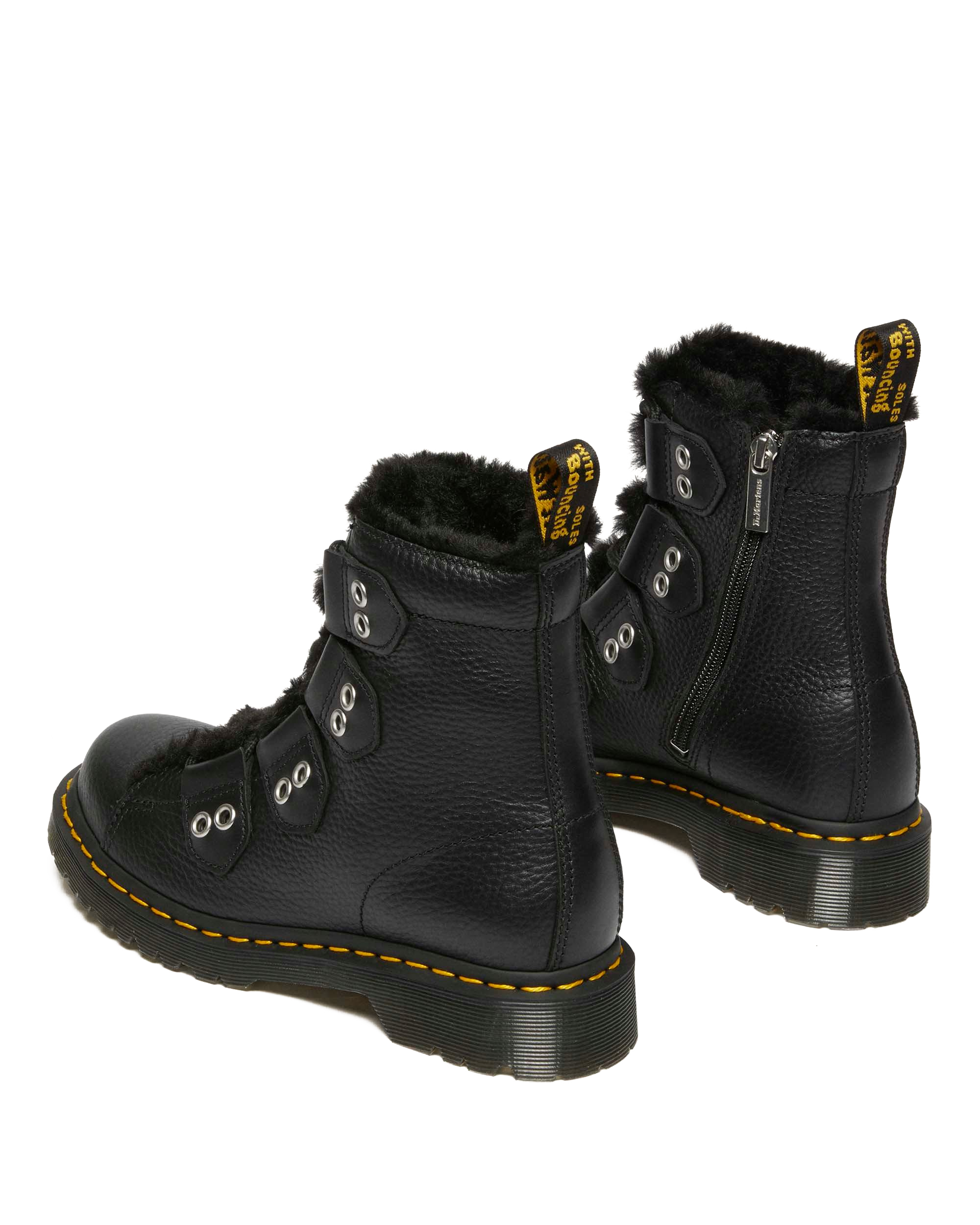 1460 Faux Fur Lined Leather Lace Up Boots