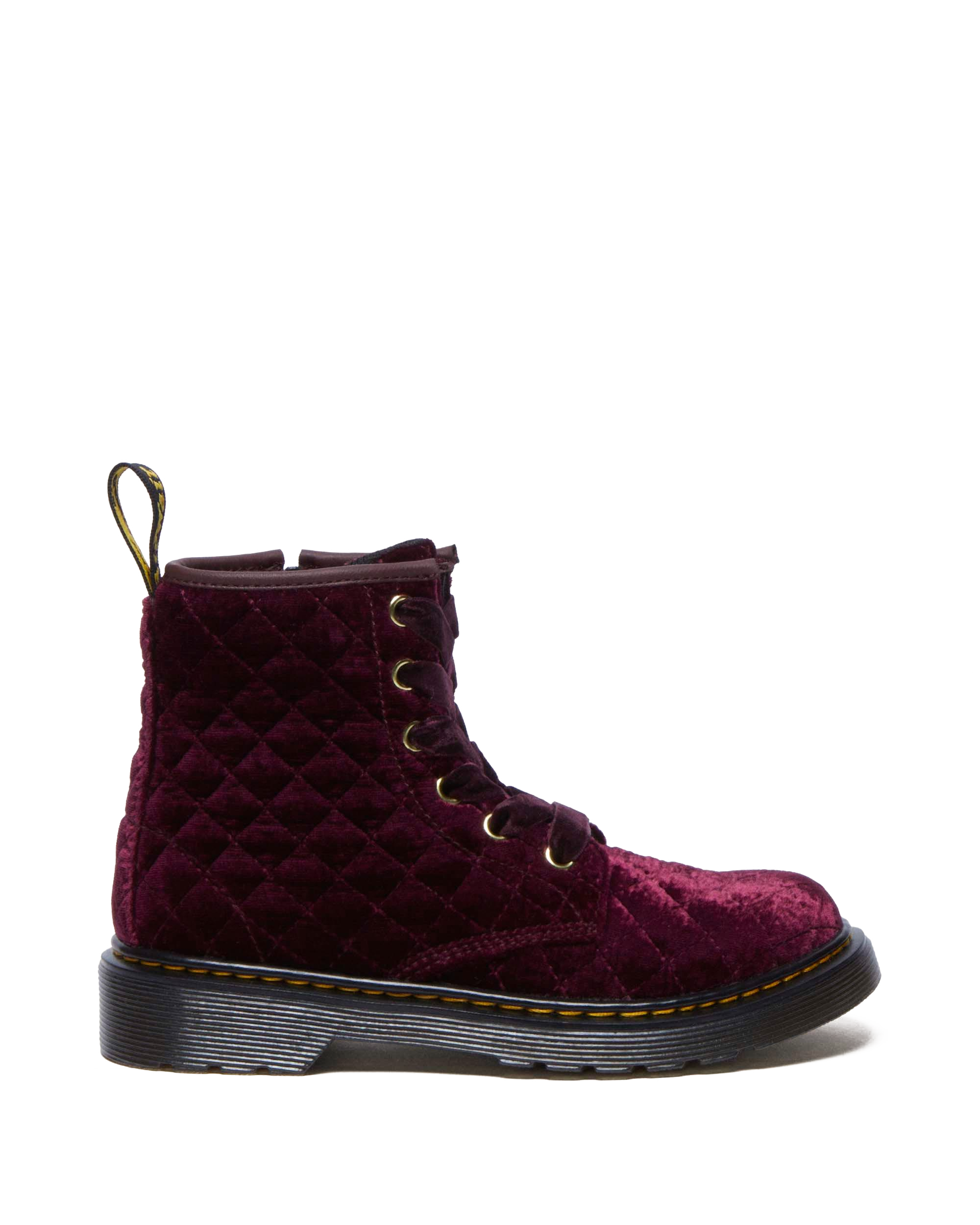 Junior Vegan 1460 Quilted Velvet Lace Up Boots