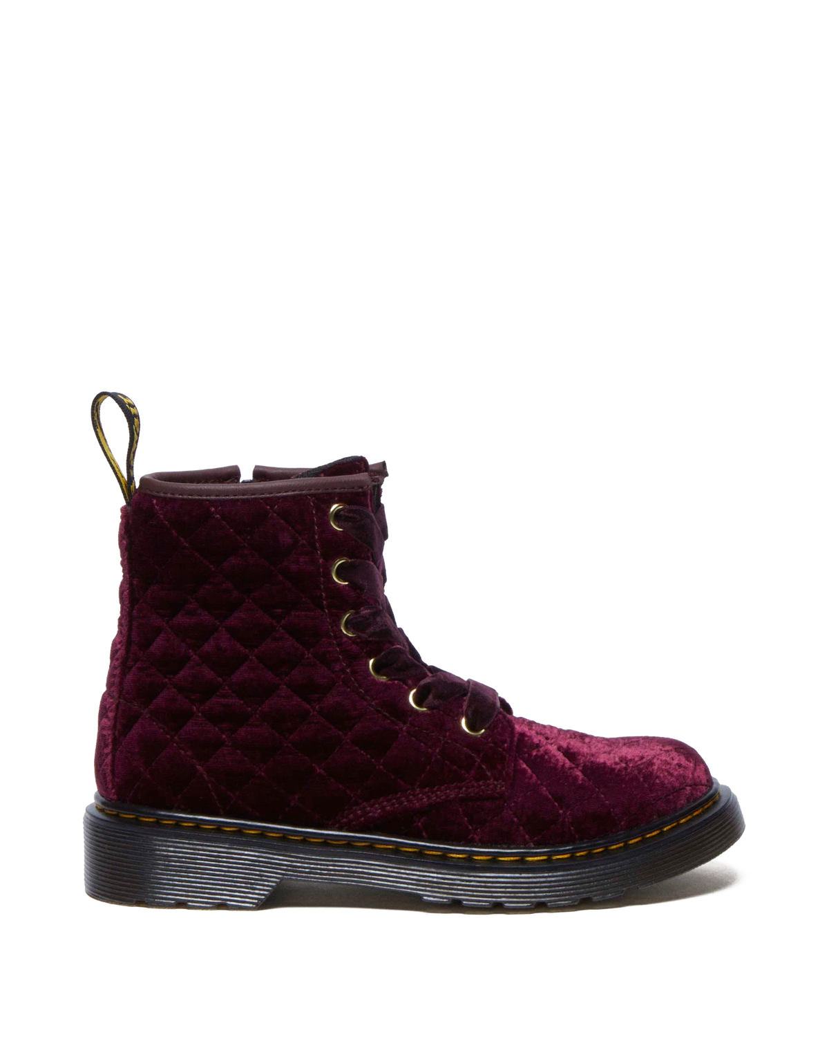 Junior Vegan 1460 Quilted Velvet Lace Up Boots