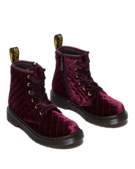 Junior Vegan 1460 Quilted Velvet Lace Up Boots