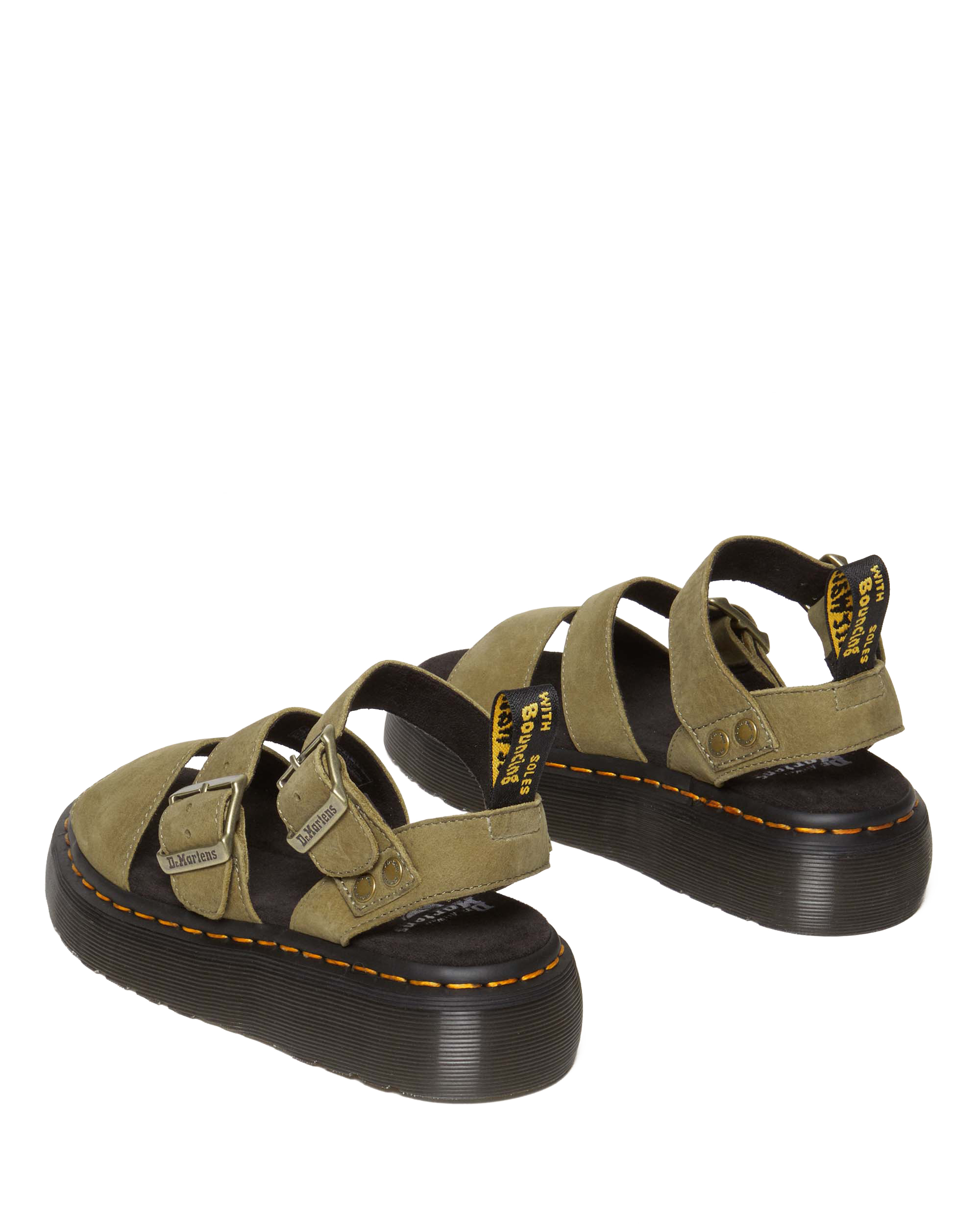Gryphon Tumbled Nubuck Leather Platform Sandals