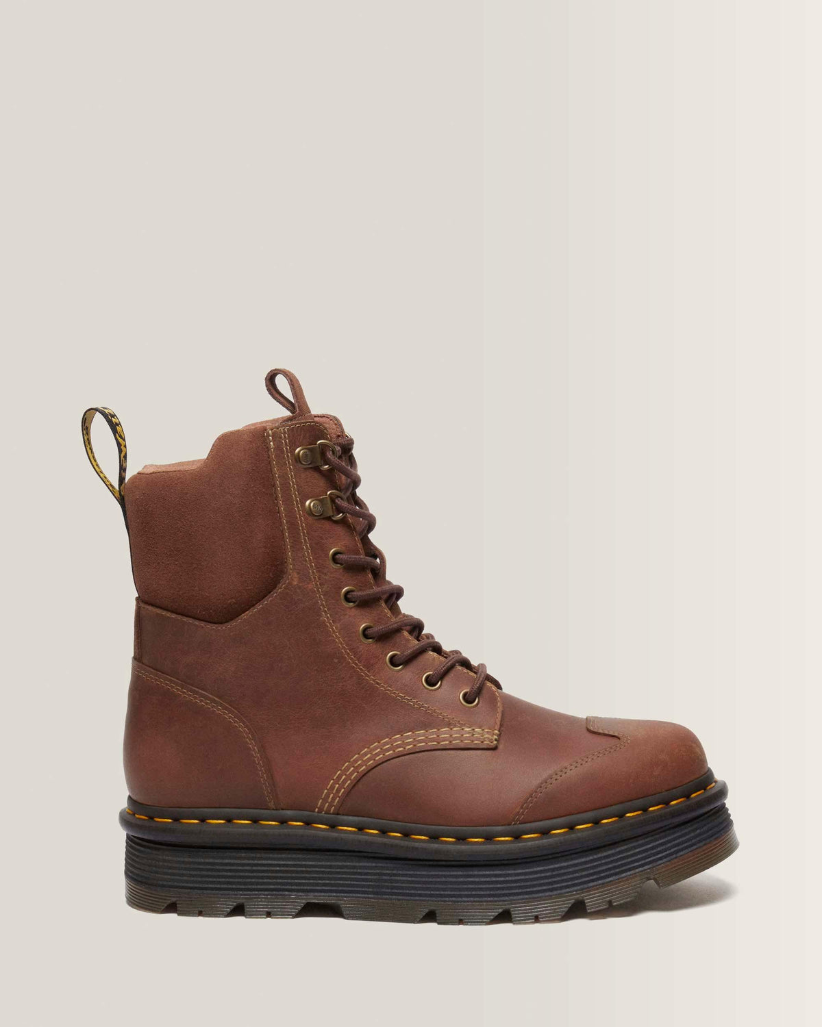 Zebzag 8 Ties Burnish Waxy Lace Up Boots