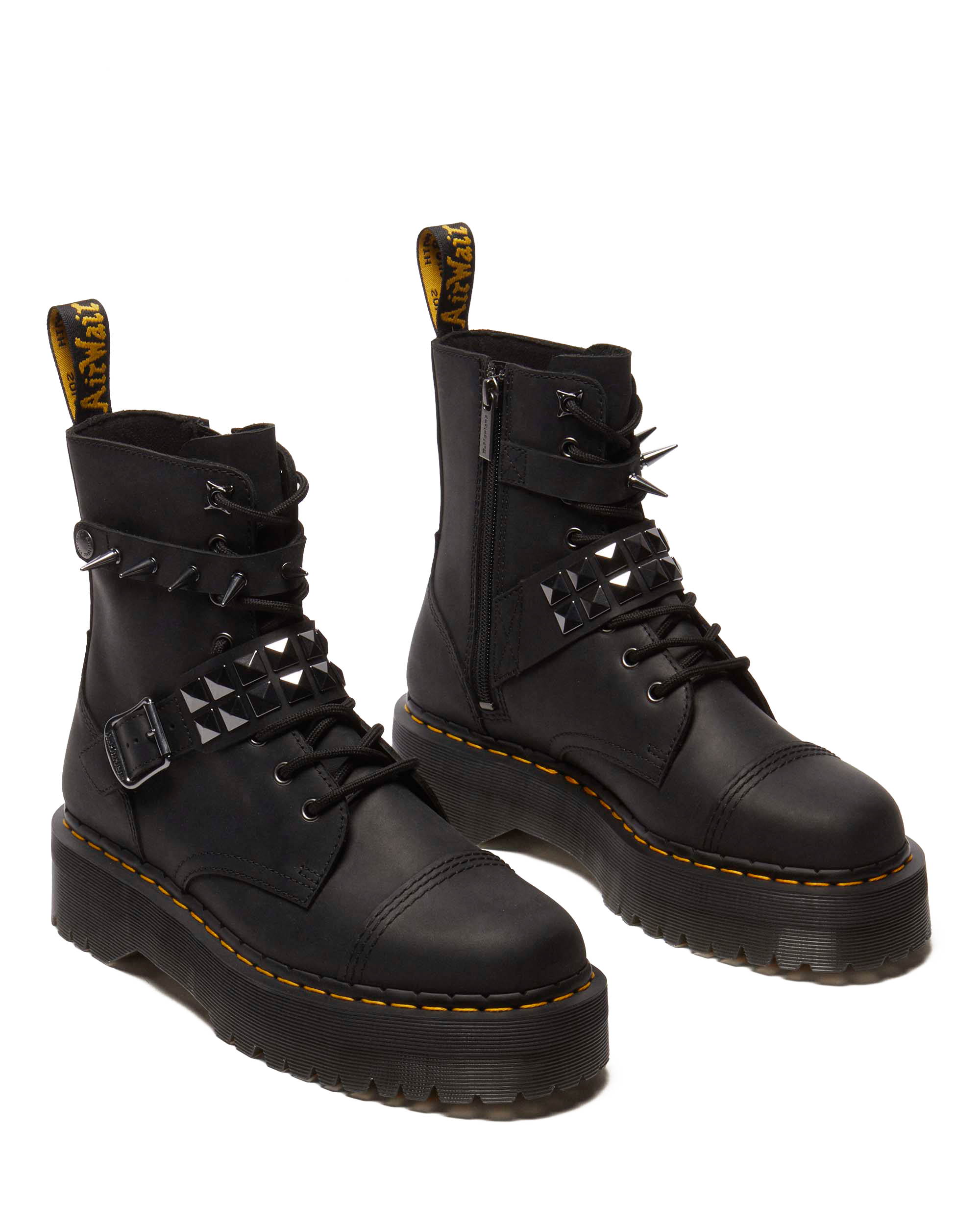 Jadon Spike leather platform boots