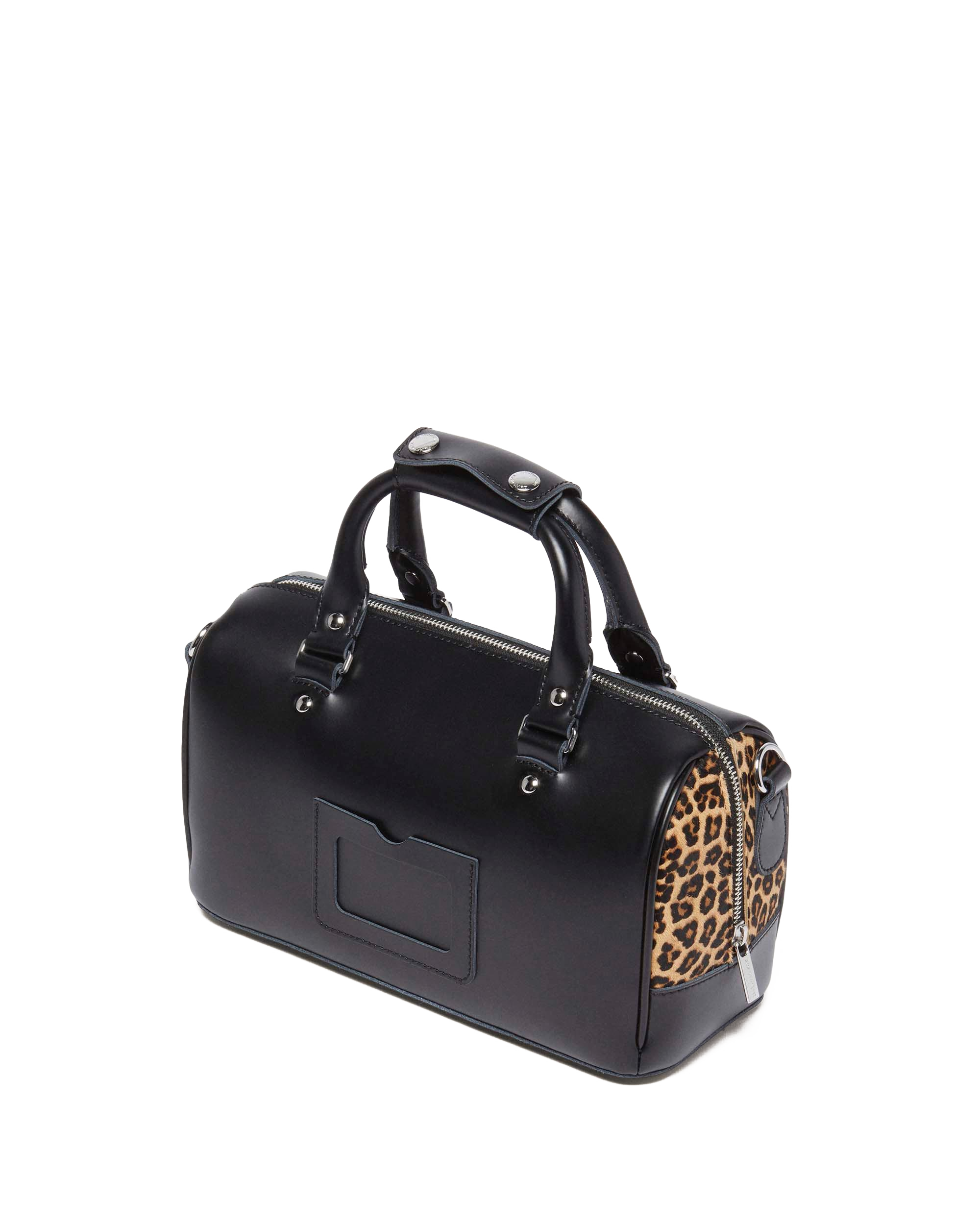 Leopard Print Hair-On Top Handle Bag