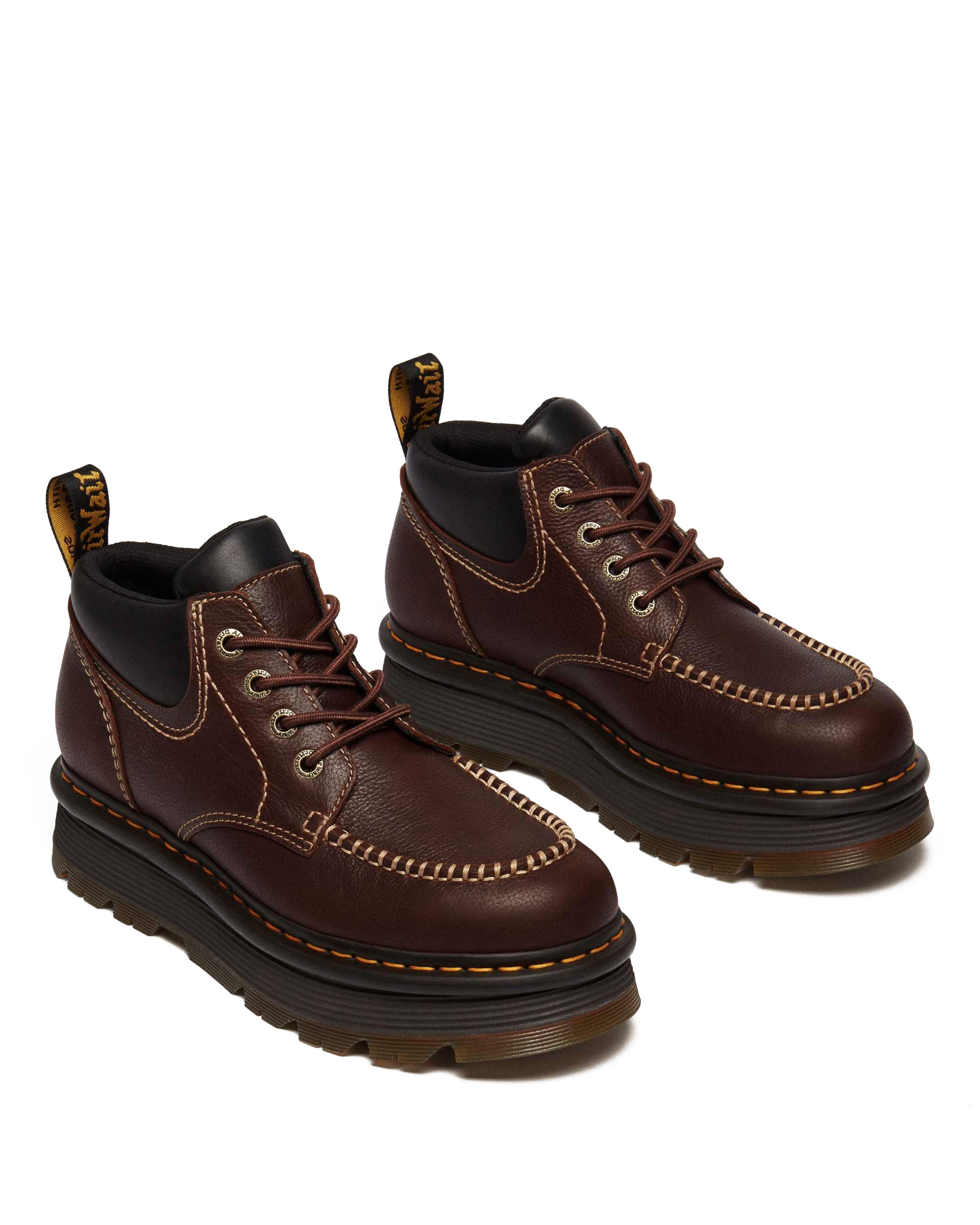 Zebzag Leather Casual 4-Eye Lace-Up Boots