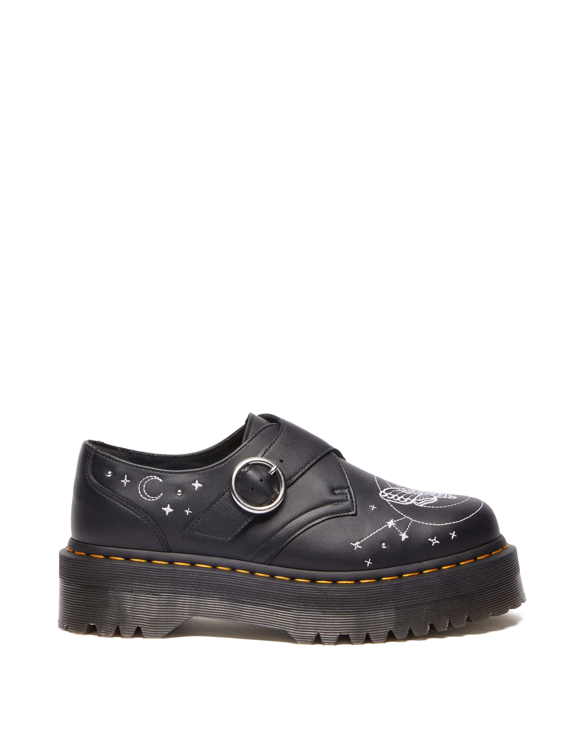 Monk Celestial Moth Leather Platform Shoes