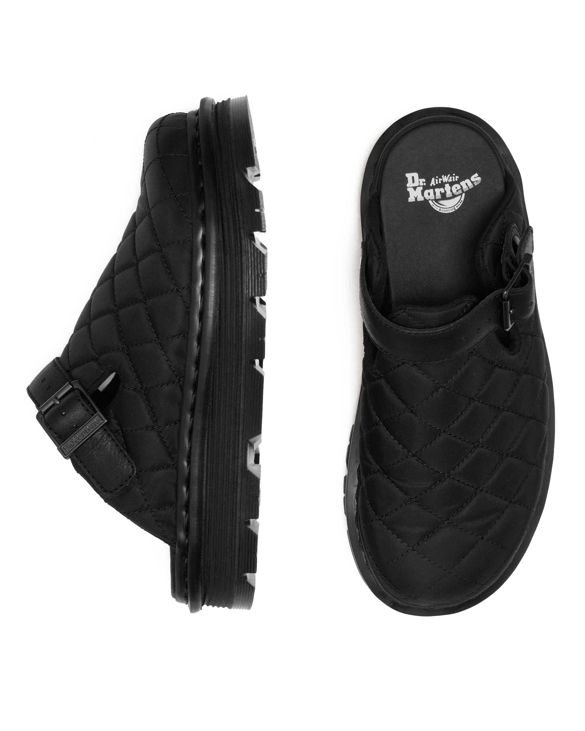 Zebzag Quilted Canvas Platform Mules
