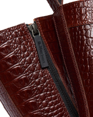 REJENA  CROC EMBOSS  LEATHER BOOTS
