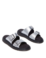 Josef metallic leather slide sandals