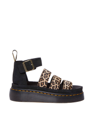 Clarissa II Quad Leopard leather platform sandals