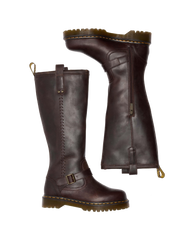 Anistone Knee High Crazy Horse Leather Biker Boots