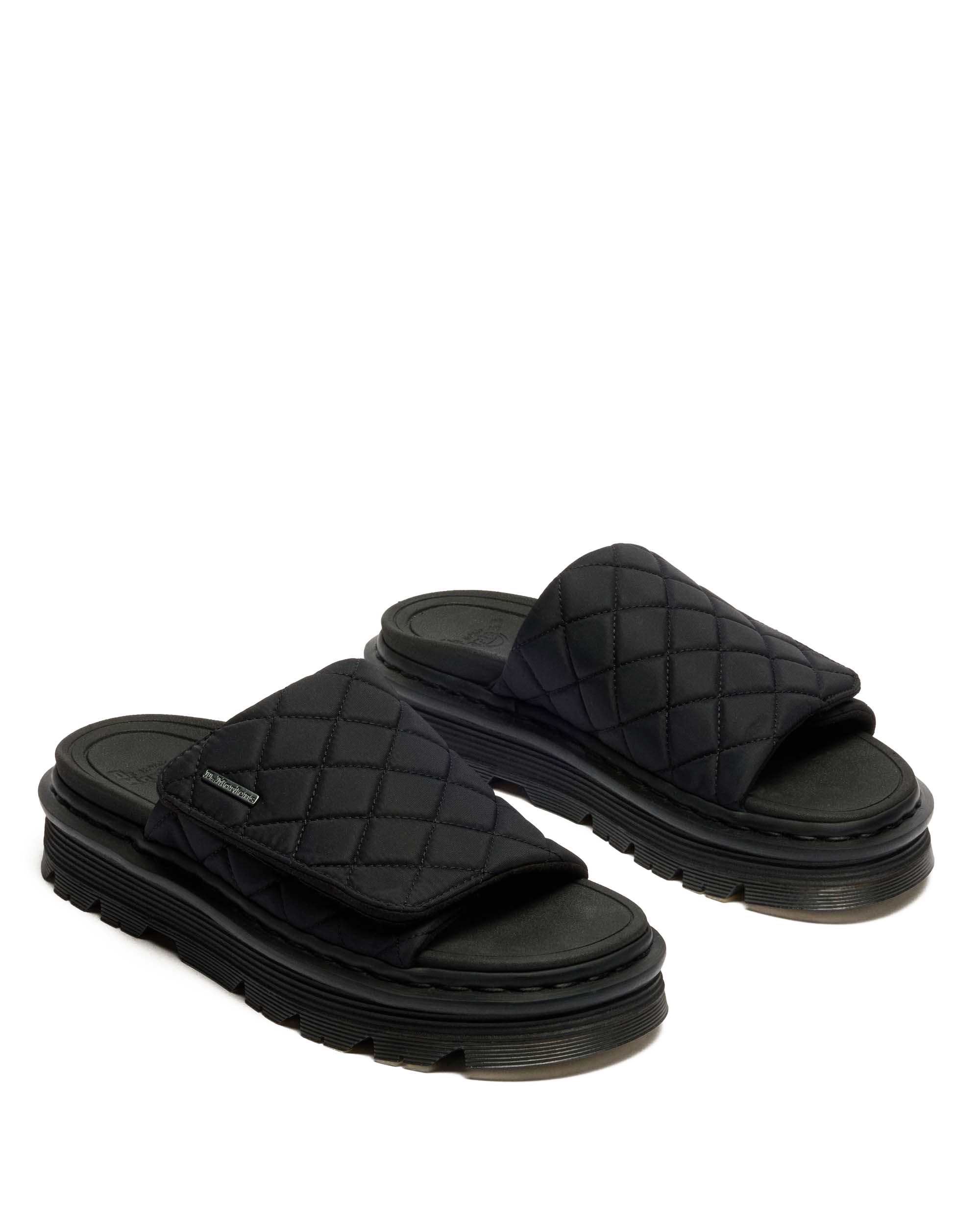Zebzag Quilted Canvas Platform Slides