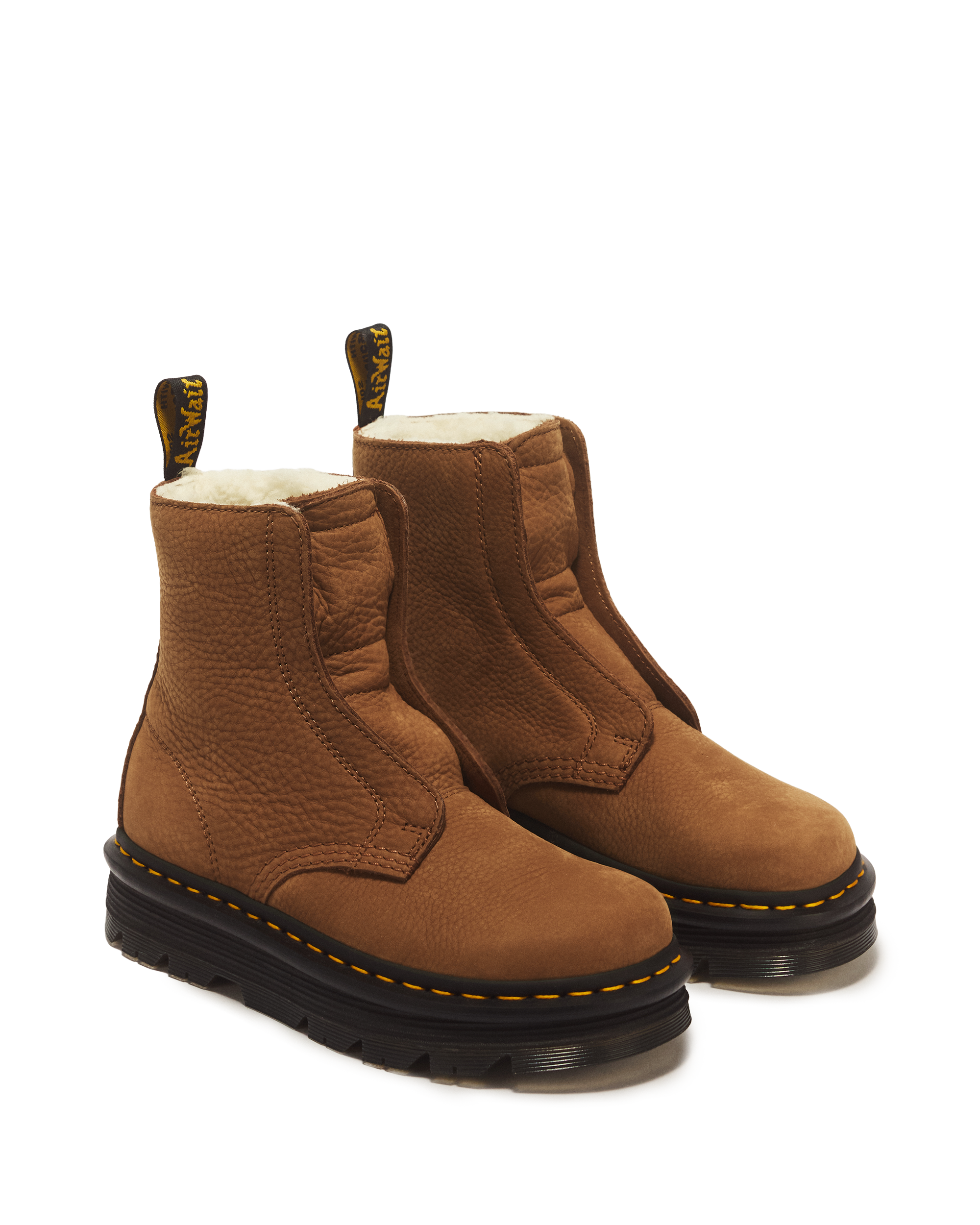 ZEBZAG LACELESS WARM LINED SLIP ON NUBUCK BOOTS