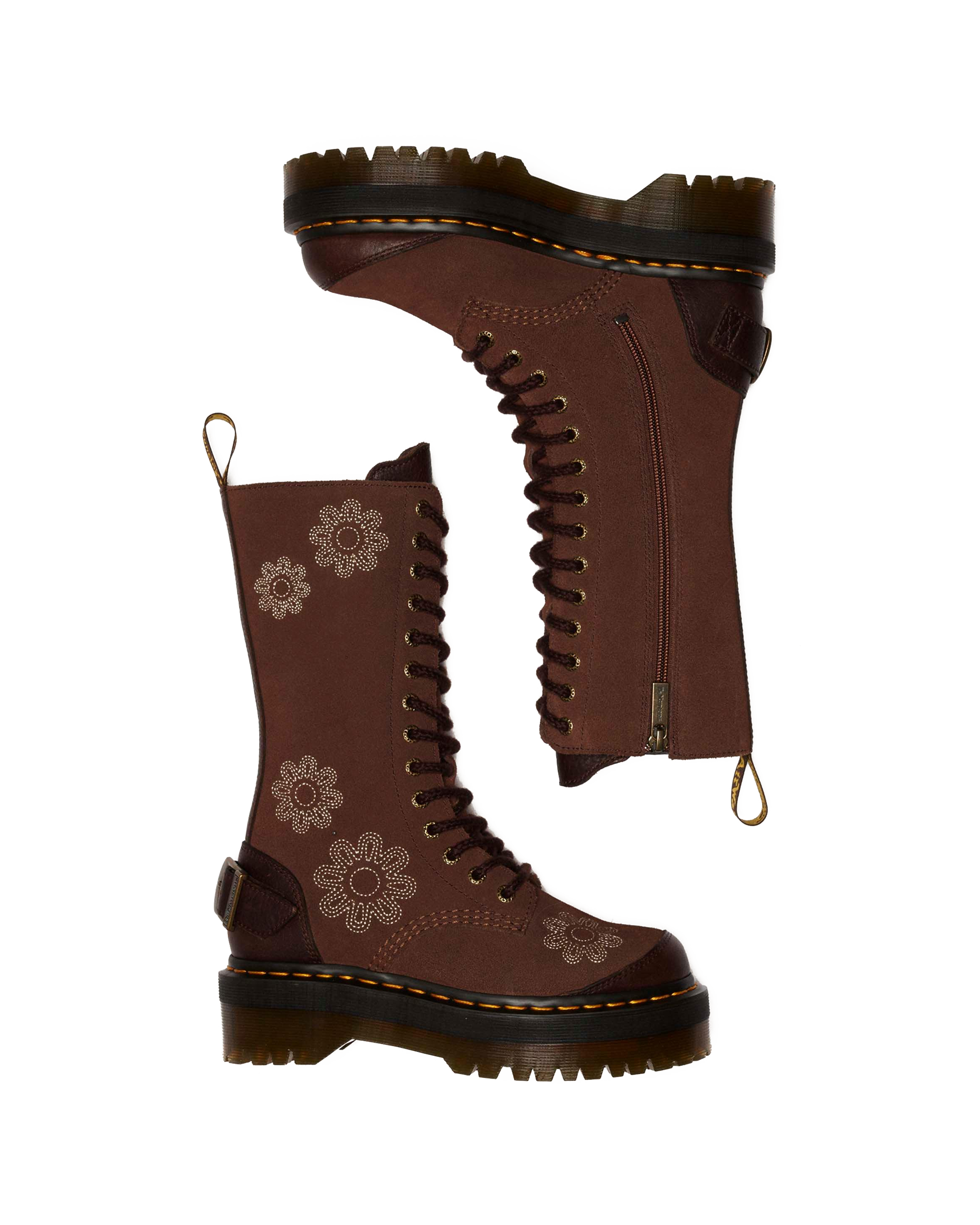 1B99 Dunnet Flower suede platform boots