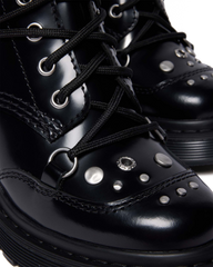 CHESNEY STUDDED BUTTERO LEATHER FLARE HEEL BOOTS