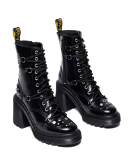 CHESNEY STUDDED BUTTERO LEATHER FLARE HEEL BOOTS