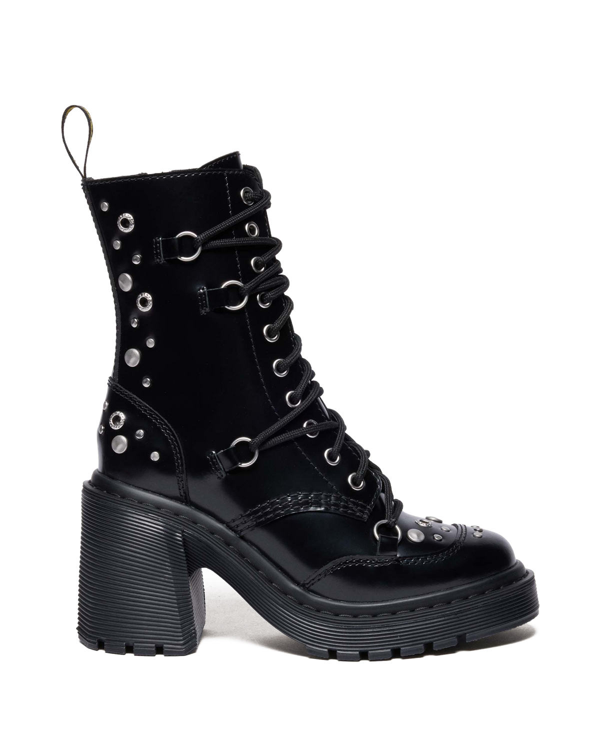 CHESNEY STUDDED BUTTERO LEATHER FLARE HEEL BOOTS
