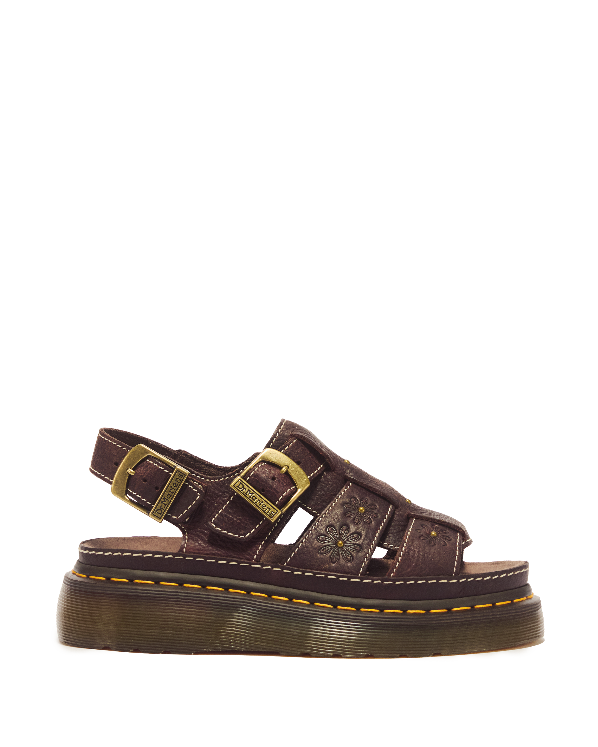 Wrenlie Open Toe Grizzly Leather Fisherman Platform Sandals