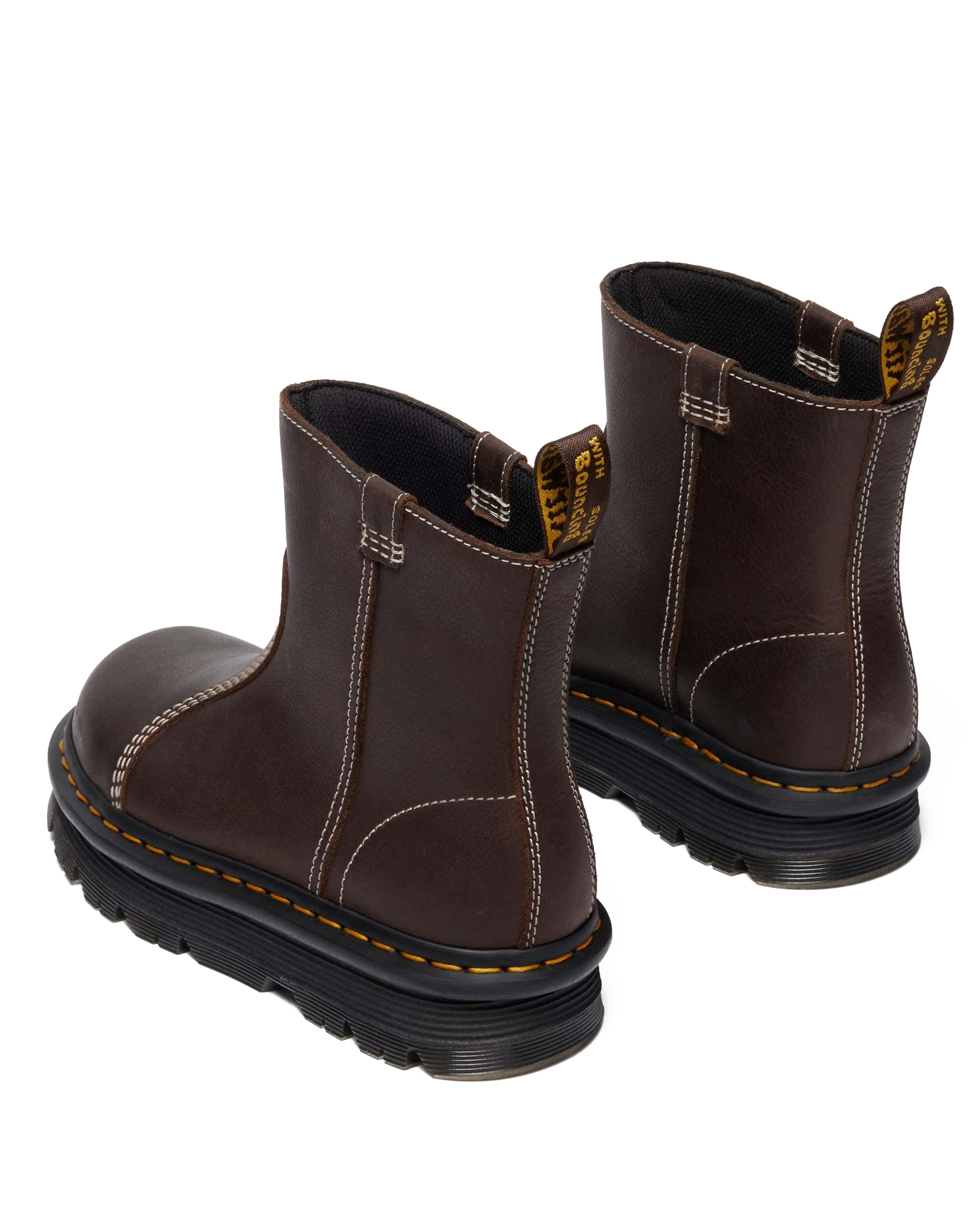 Zebzag Rigger Slip On Leather Boots