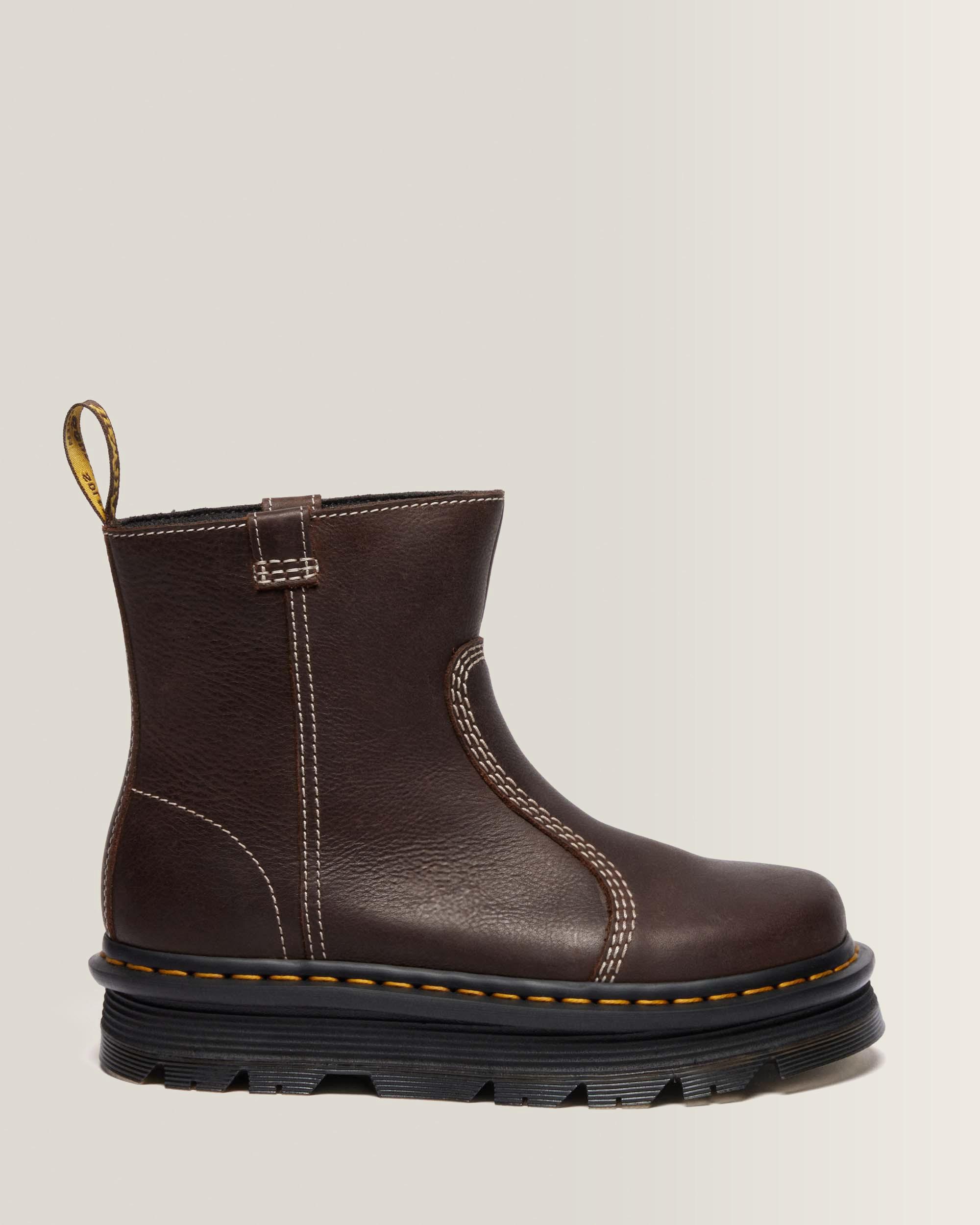 Zebzag Rigger Slip On Leather Boots
